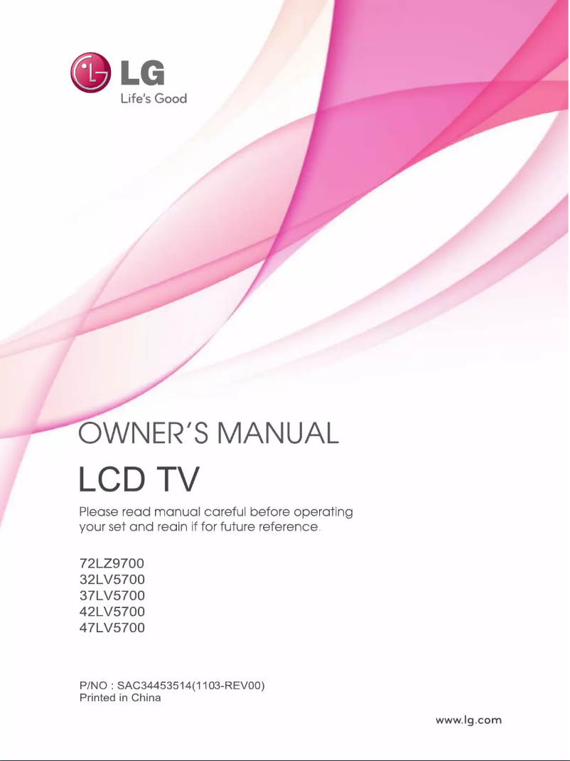 Image de la première page du manuel de l'appareil 42LV5700