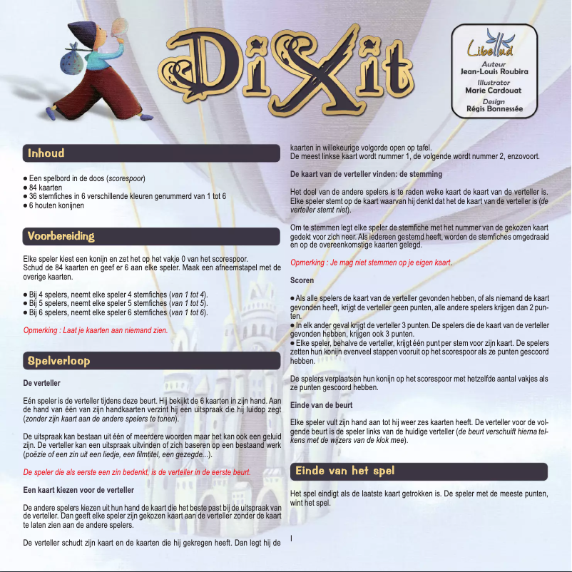 Page n°1 - Manuel utilisateur Libellud Dixit