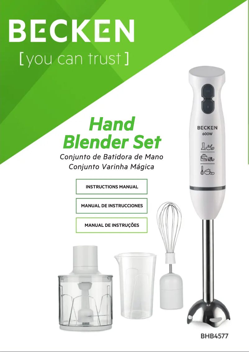 Page 1 de la notice Manuel utilisateur Becken BHB4577