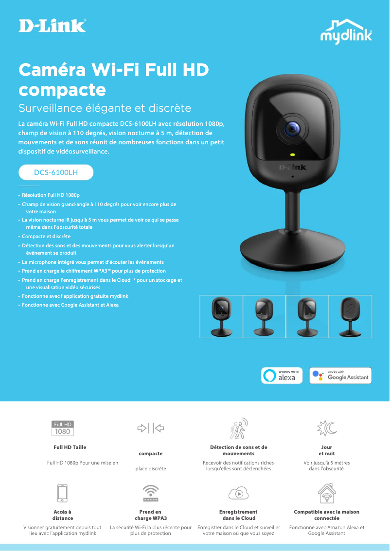 Page 1 de la notice Fiche technique D-Link DCS-6100LH