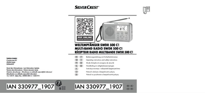 Page n°1 - Manuel utilisateur SilverCrest SWDR 500 C1