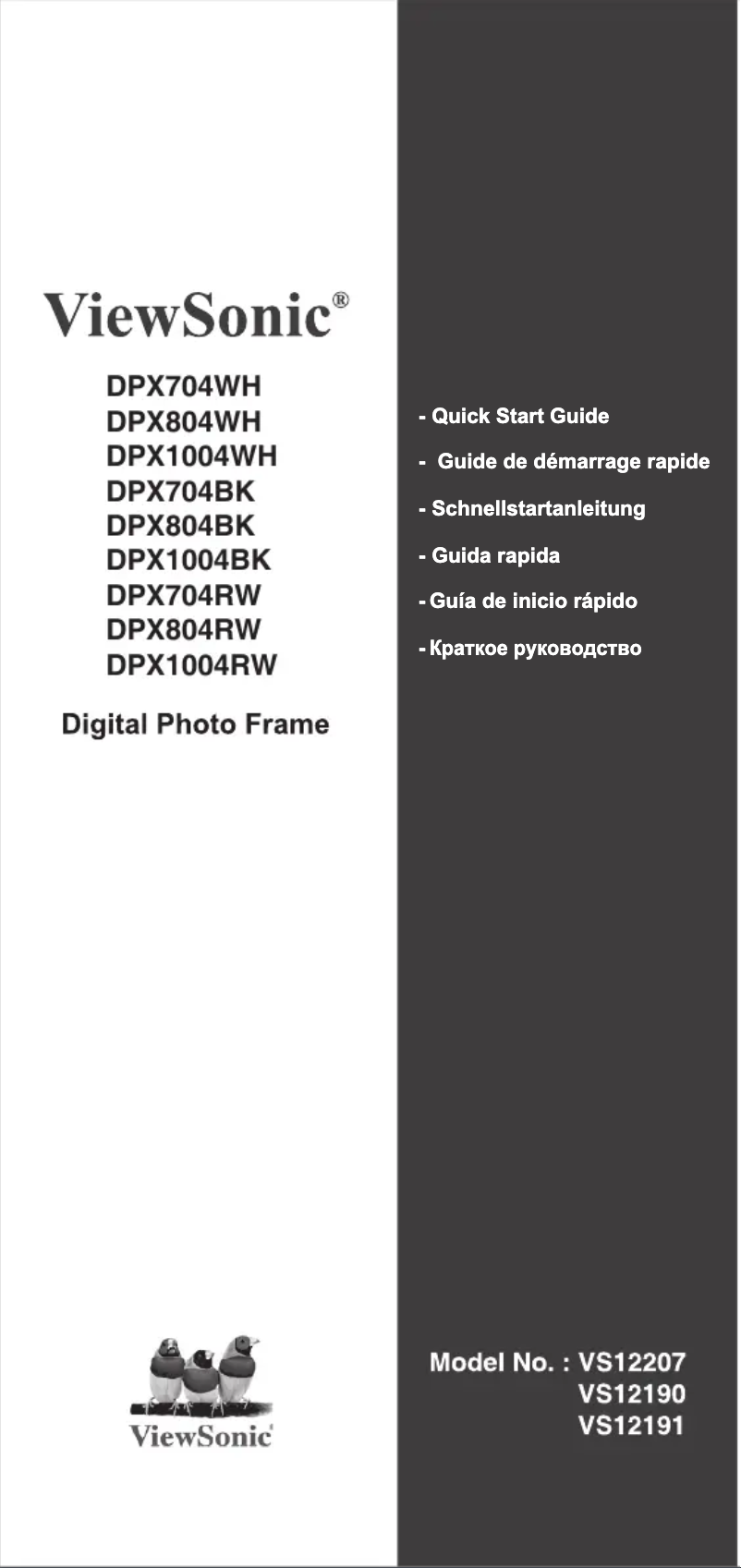 Page n°1 - Manuel utilisateur Viewsonic DPX704BK