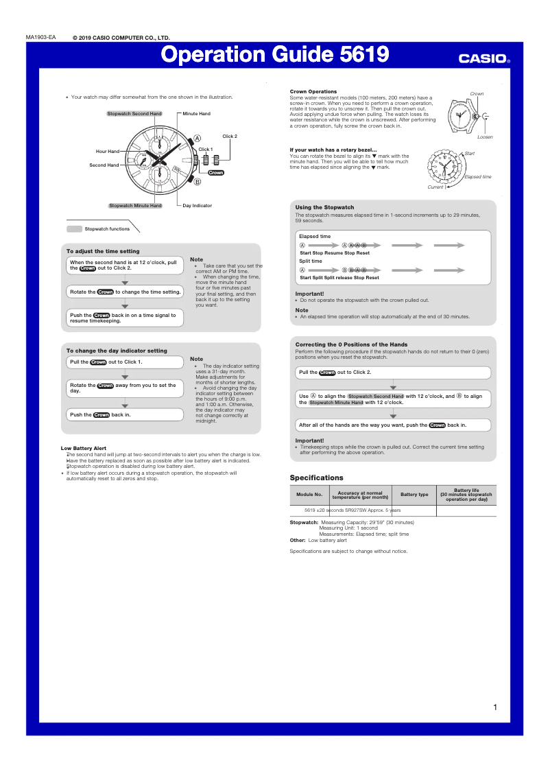 Page 1 de la notice Manuel utilisateur Casio EFR-S567D-1AVUEF