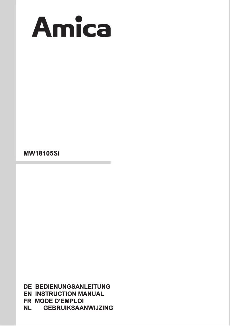 Página 1 del manual Manual de usuario Amica MW 18105 Si