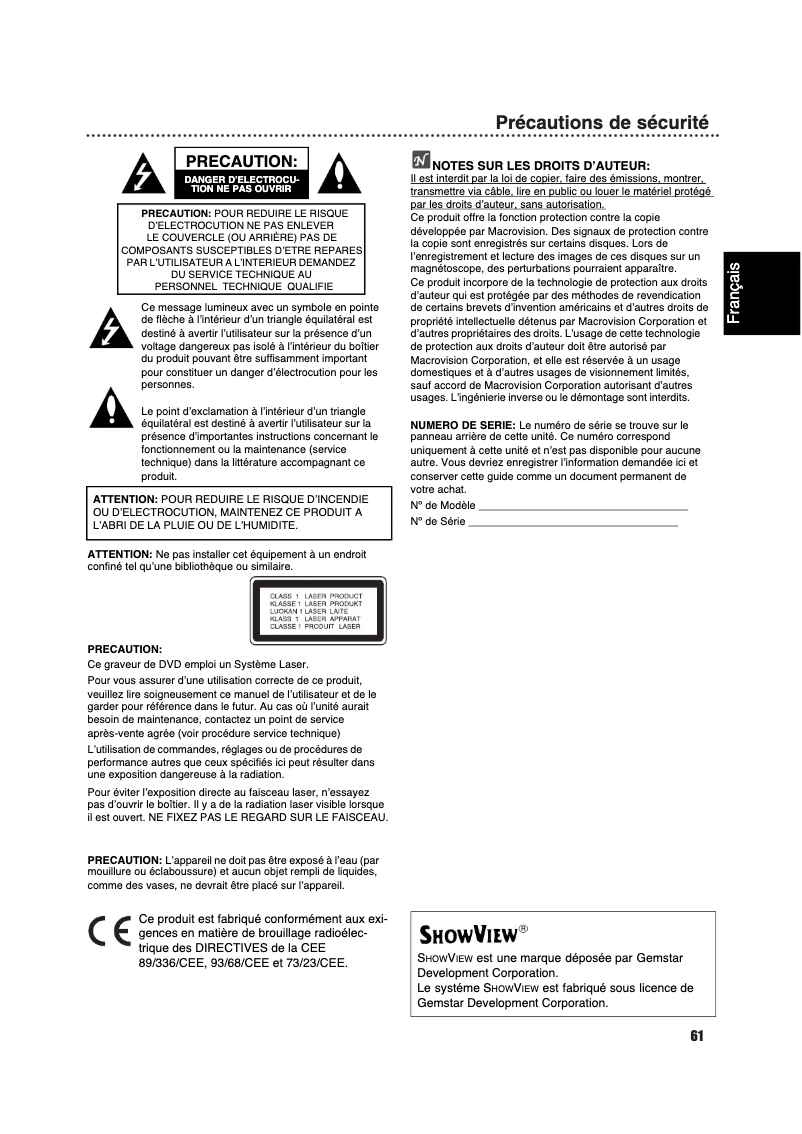 Page n°1 - Manuel utilisateur Philips DVDR630VR