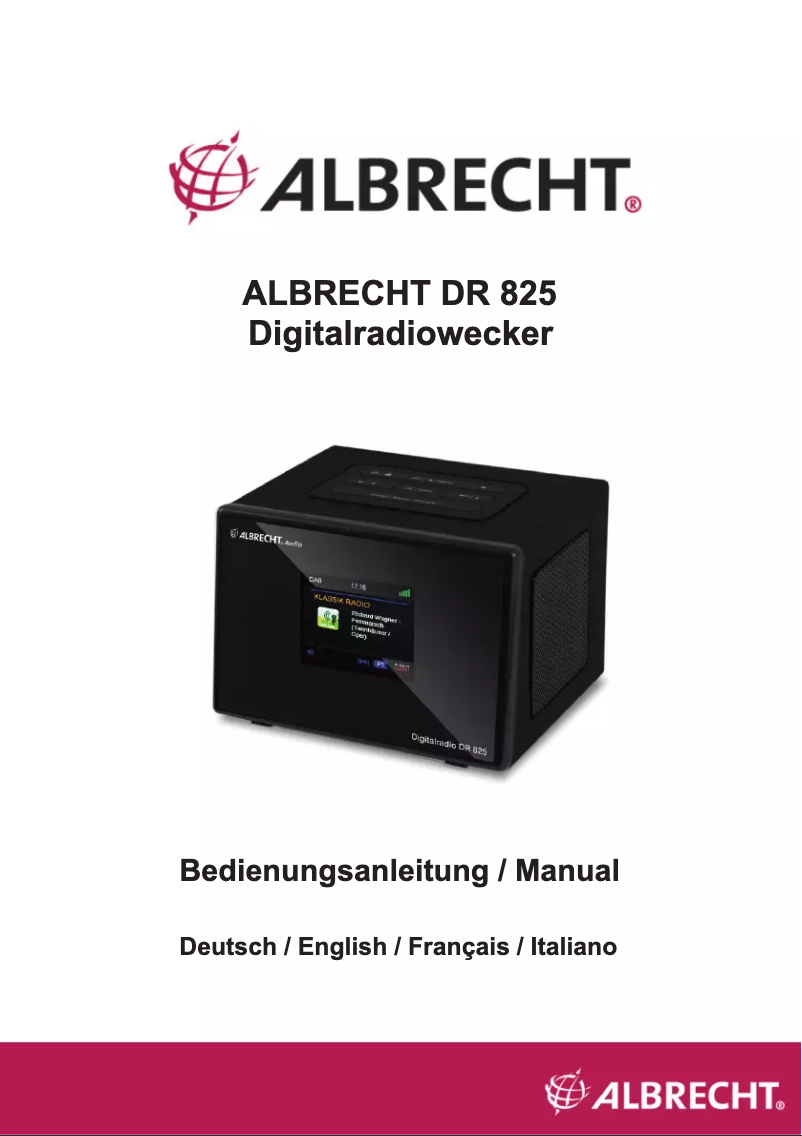 Page n°1 - Manuel utilisateur Albrecht DR 825
