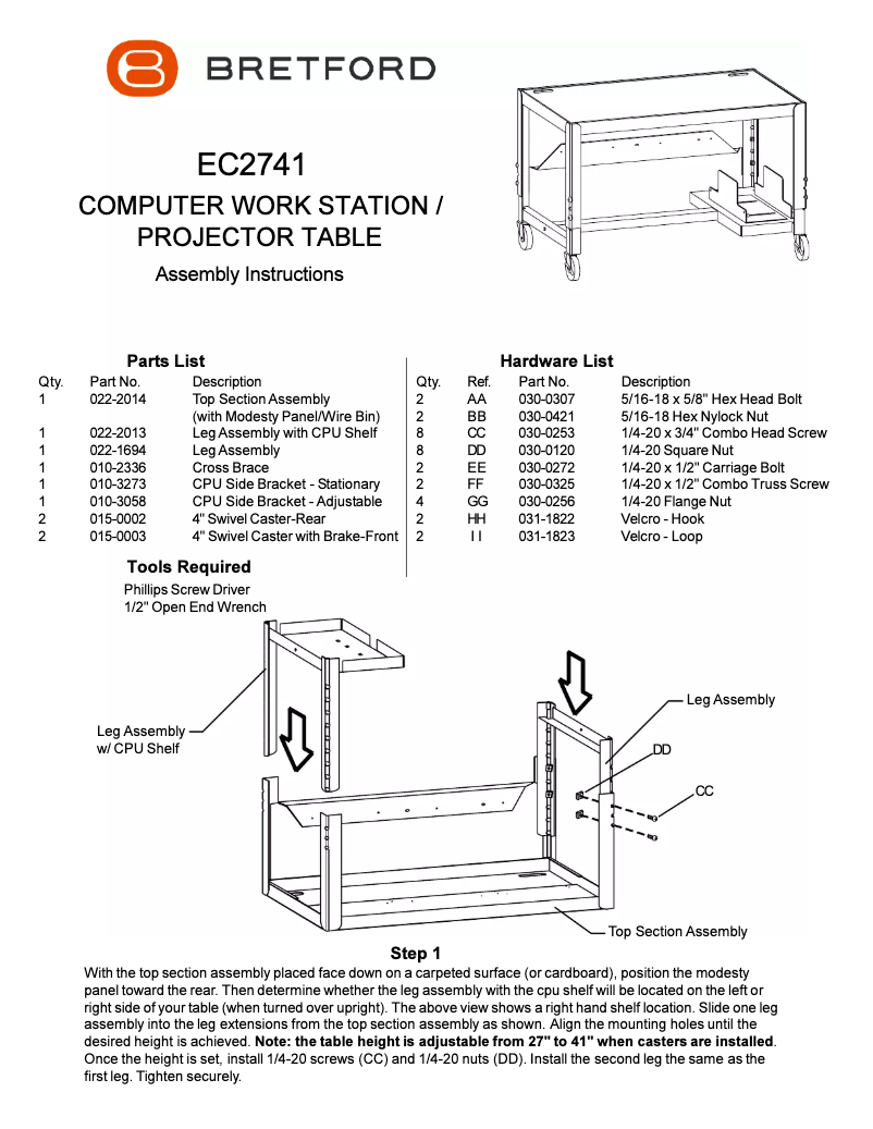 Image de la première page du manuel de l'appareil EC2741-GM