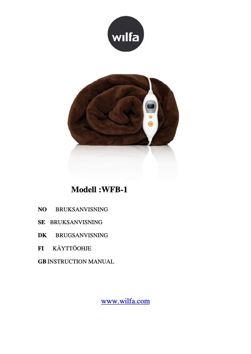 Page n°1 - Manuel utilisateur Wilfa WFB-2