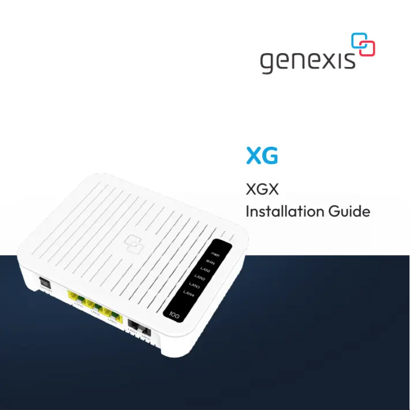 Page 1 de la notice Manuel utilisateur Genexis XGX