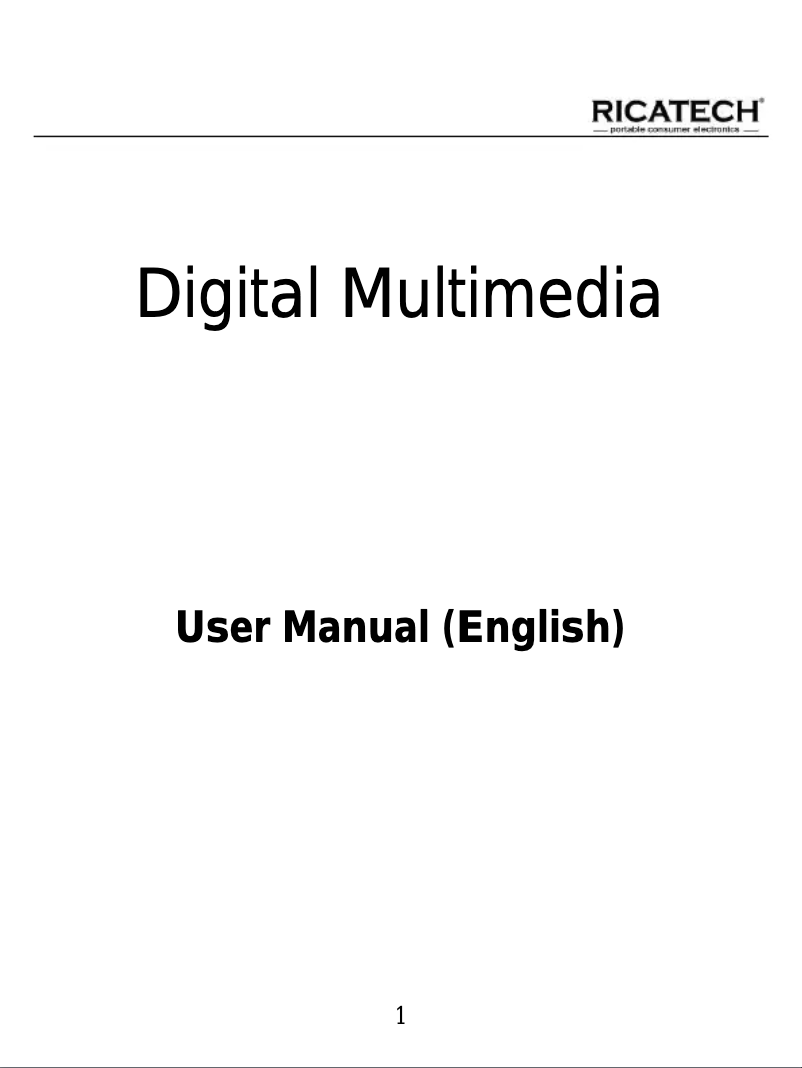 Page 1 de la notice Manuel utilisateur Ricatech RC3300