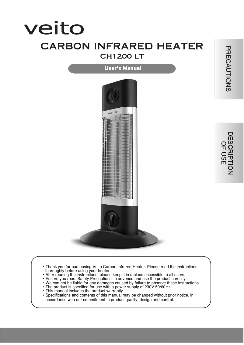 Image de la première page du manuel de l'appareil CH1200 LT