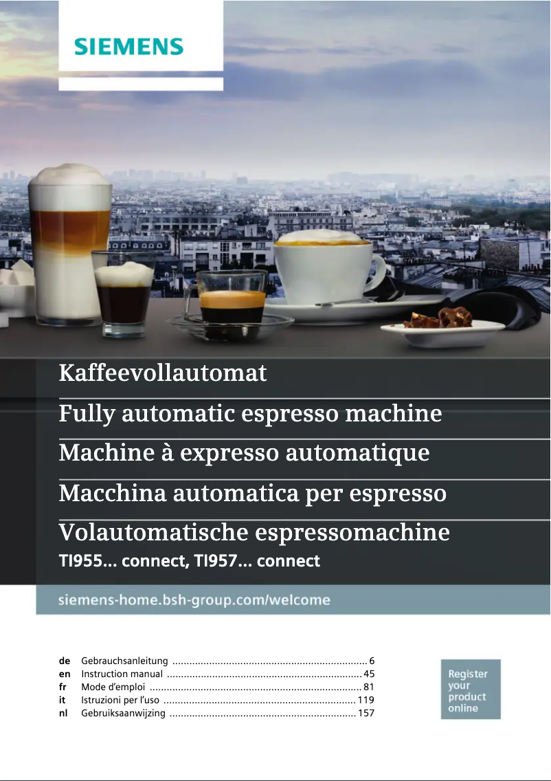 Page 1 de la notice Manuel utilisateur Siemens EQ.9 Plus connect extraKlasse TI957FX1DE