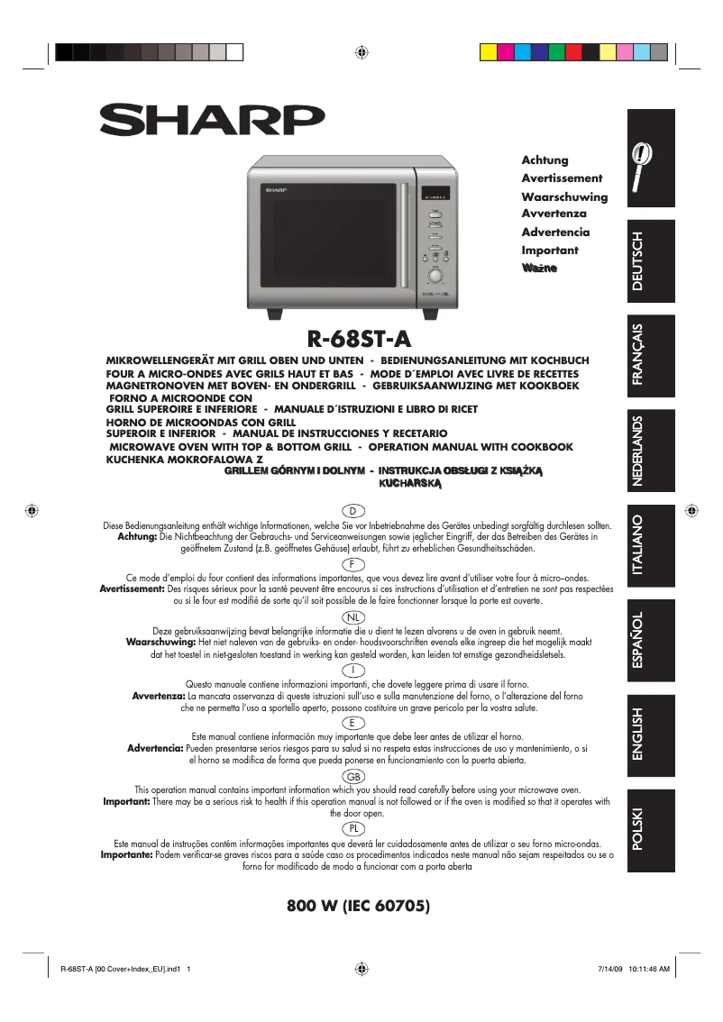 Page 1 de la notice Manuel utilisateur Sharp R-68ST-A
