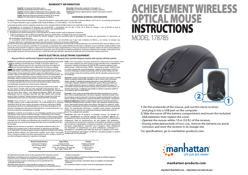 Page n°1 - Manuel utilisateur Manhattan Achievement 178785