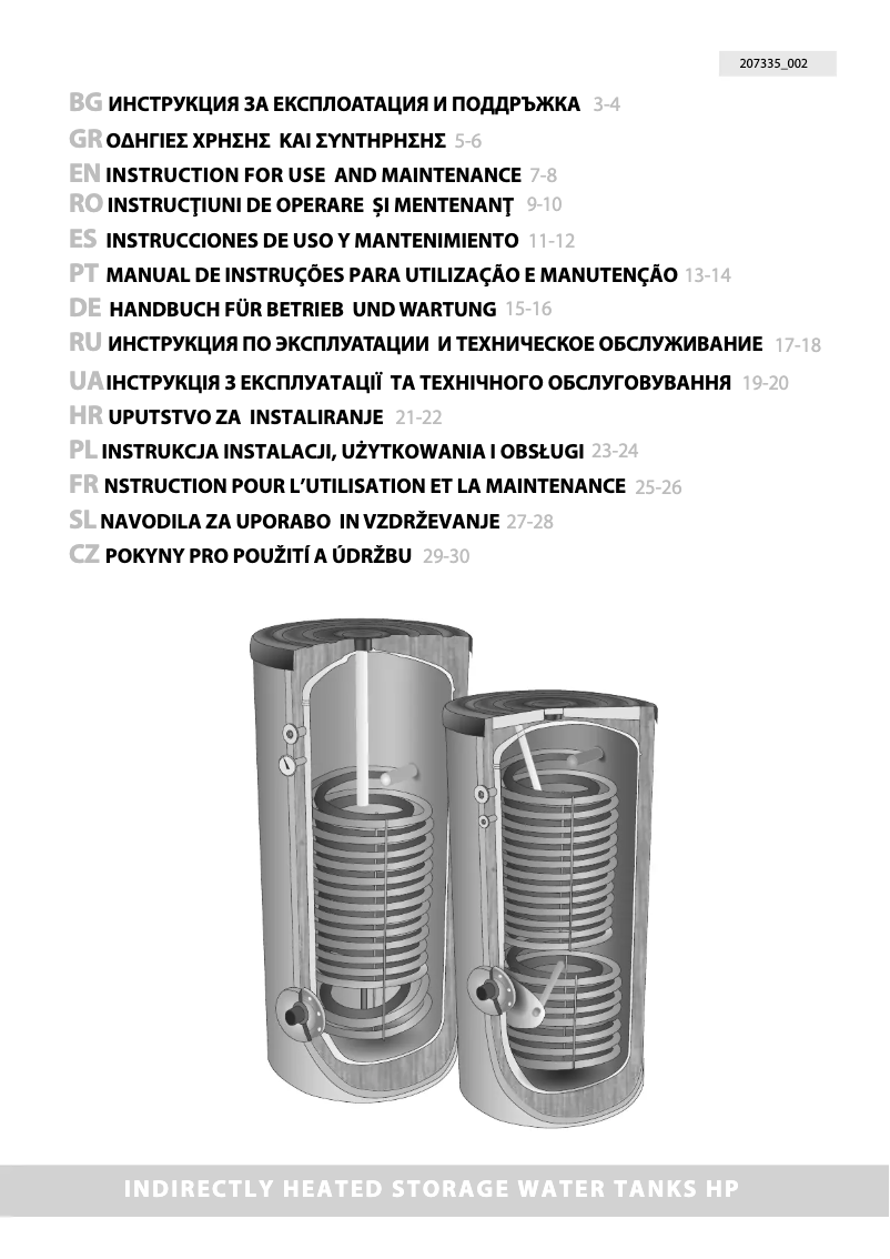 Page n°1 - Manuel utilisateur Tesy EV 2x17 S 1000 101 HP DN18