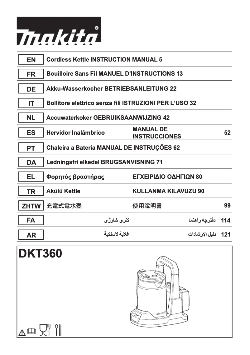 Página 1 del manual Manual de usuario Makita DKT360Z