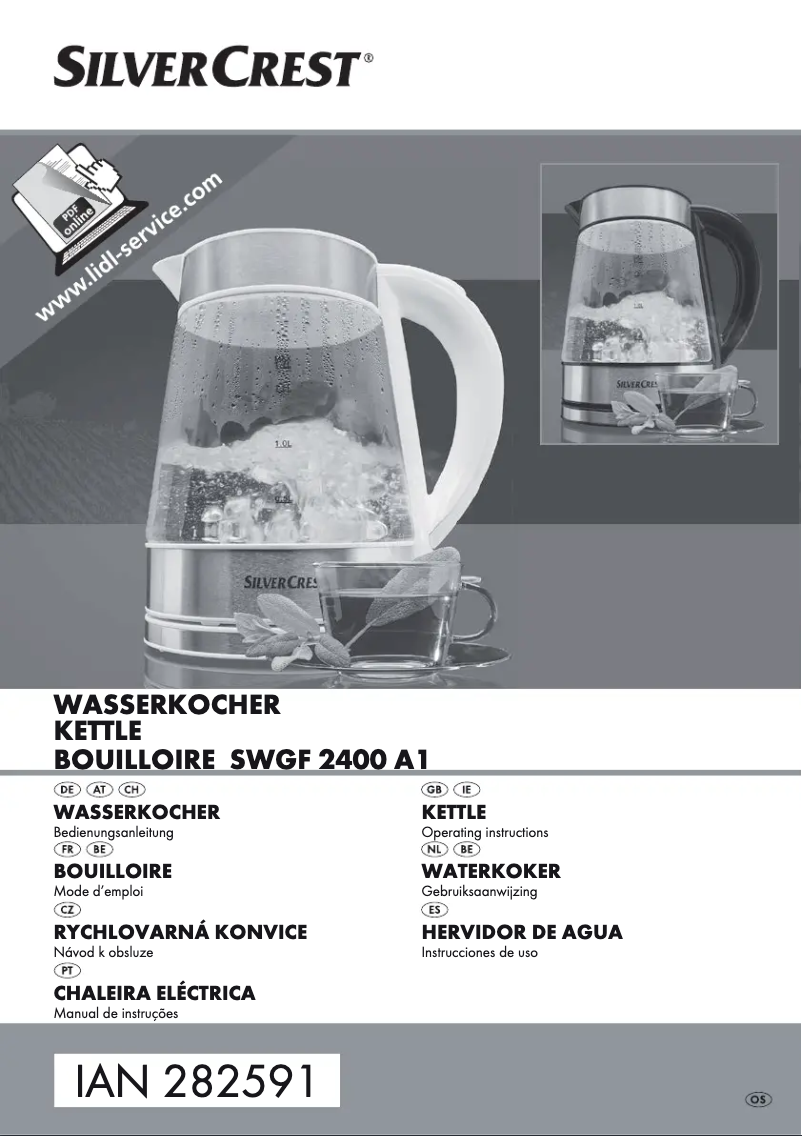 Page 1 de la notice Manuel utilisateur SilverCrest SWGF 2400 A1