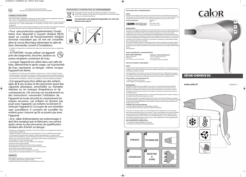 Page n°1 - Manuel utilisateur Calor CV5511C0