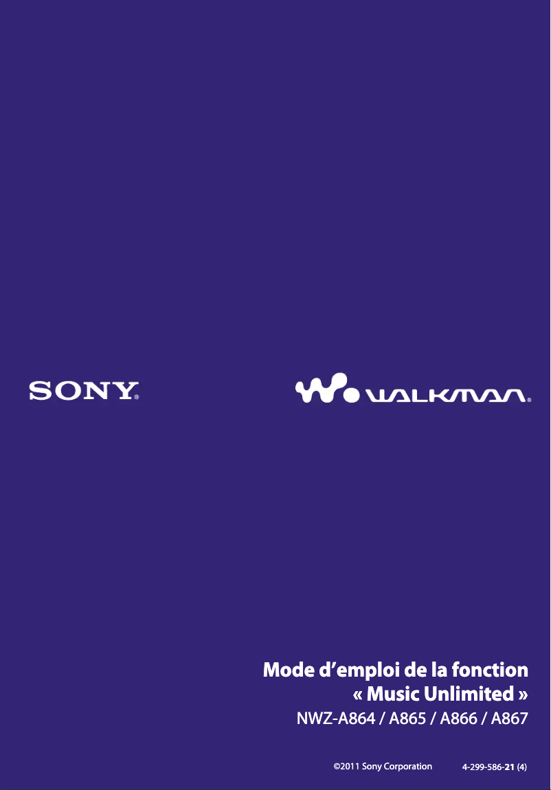 Página 1 del manual Manual de usuario Sony NWZ-A864