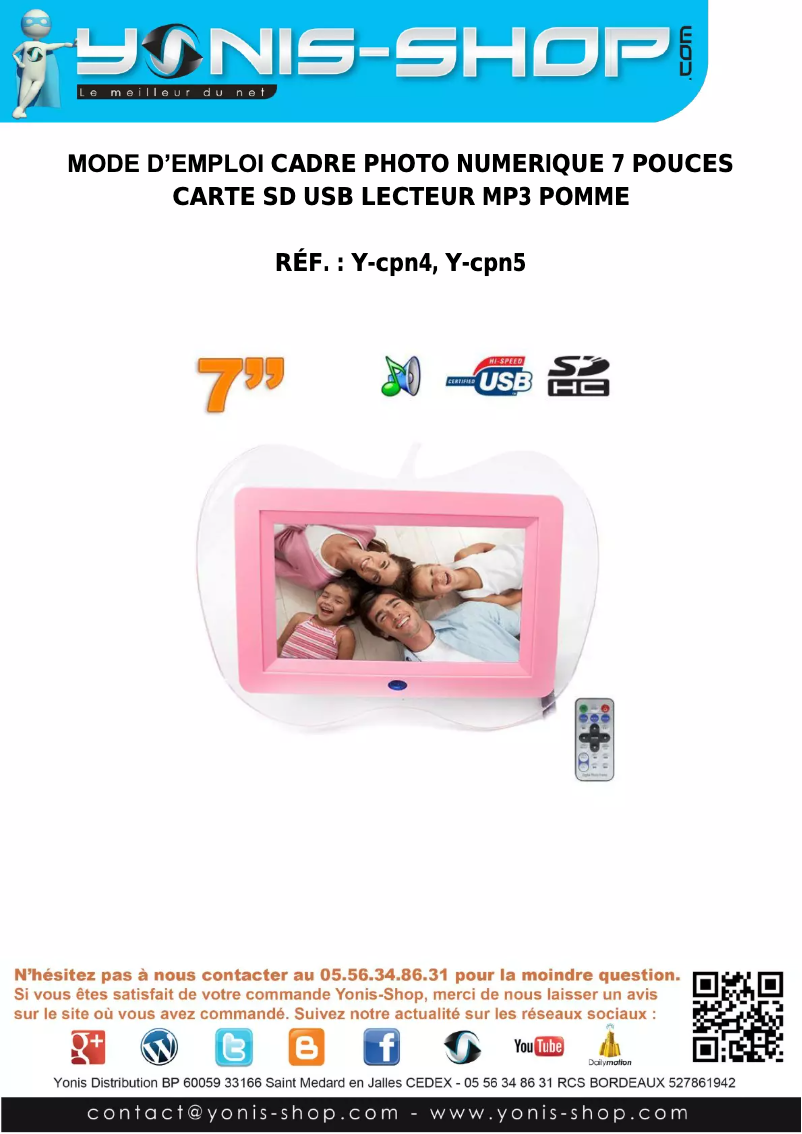 Image de la première page du manuel de l'appareil Y-cpn5