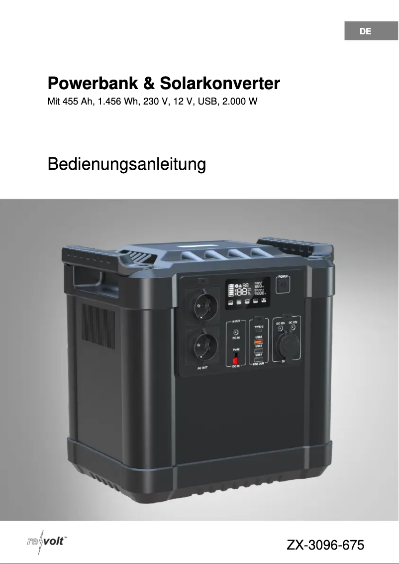 Página 1 del manual Manual de usuario Revolt ZX-3096-675