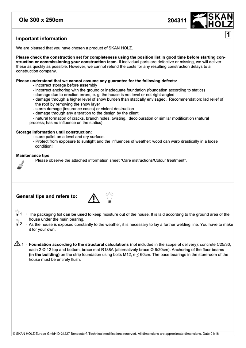 Página 1 del manual Manual de usuario Skan Holz Ole
