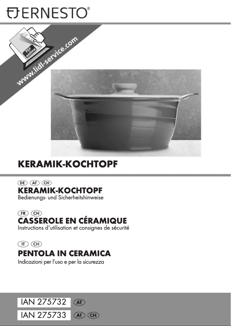 Page 1 de la notice Manuel utilisateur Ernesto HG00772