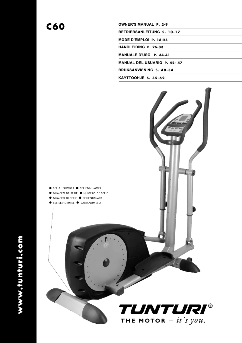 Page n°1 - Manuel utilisateur Tunturi C60