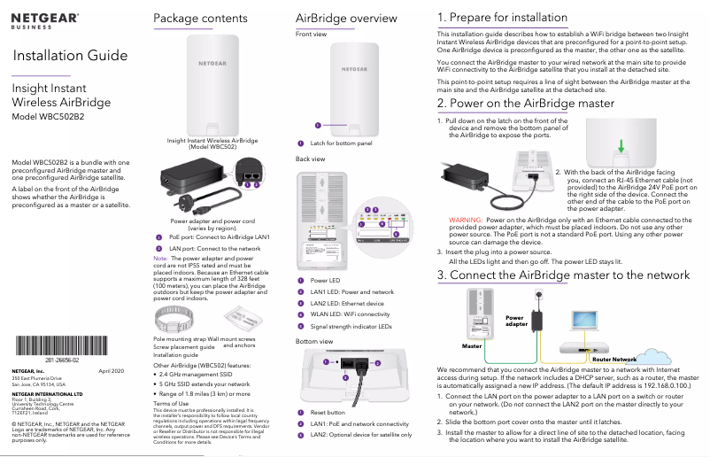 Image de la première page du manuel de l'appareil AirBridge WBC502B2