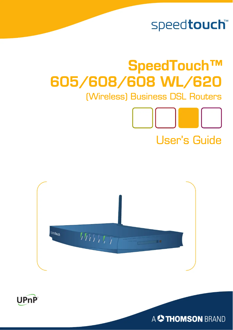 Image de la première page du manuel de l'appareil Speedtouch ST605