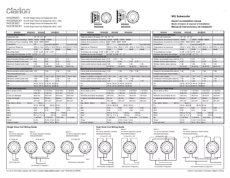 Image de la première page du manuel de l'appareil WG2520D