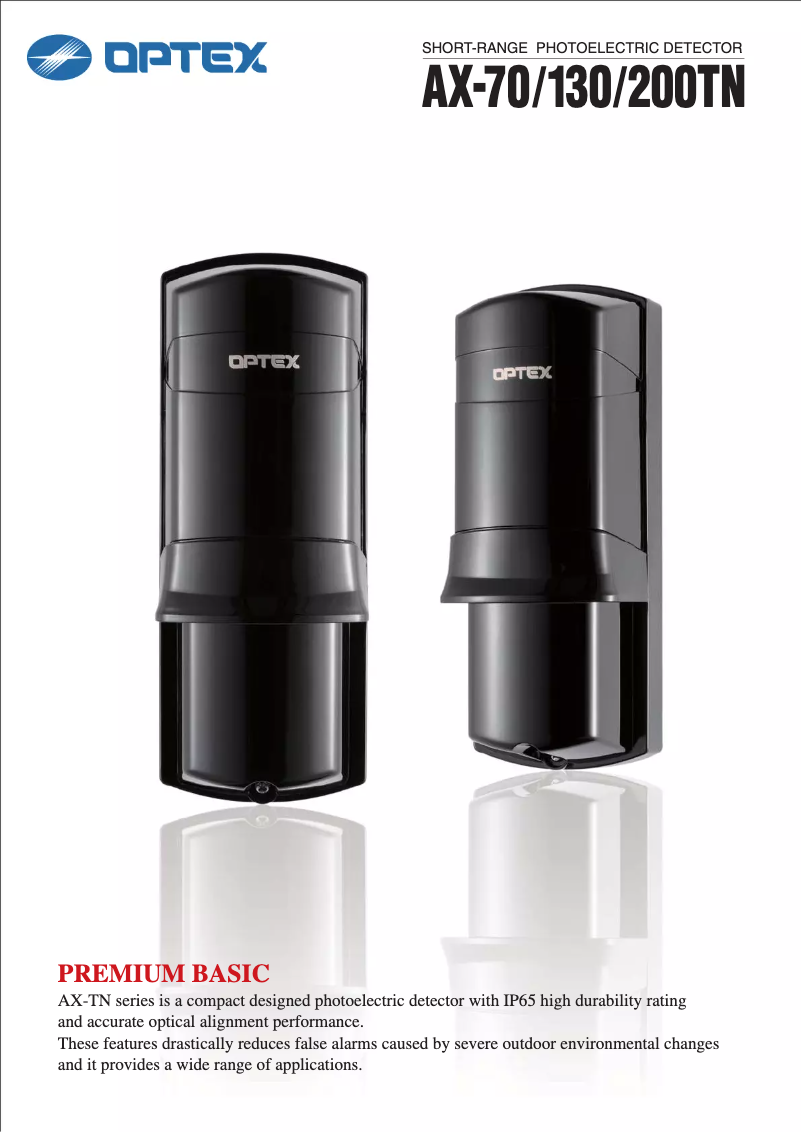 Page 1 de la notice Manuel utilisateur Optex AX-130TN