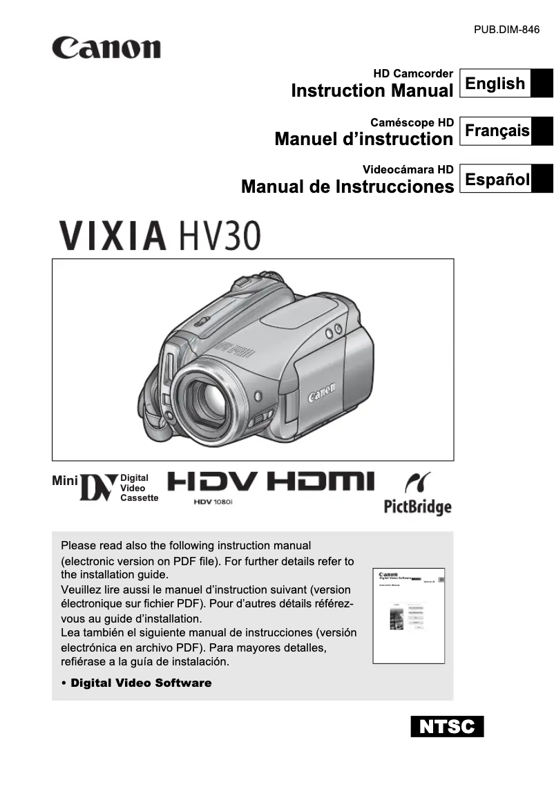 Page n°1 - Manuel utilisateur Canon Vixia HV30