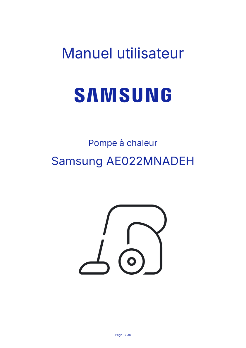 Page n°1 - Manuel utilisateur Samsung AE022MNADEH