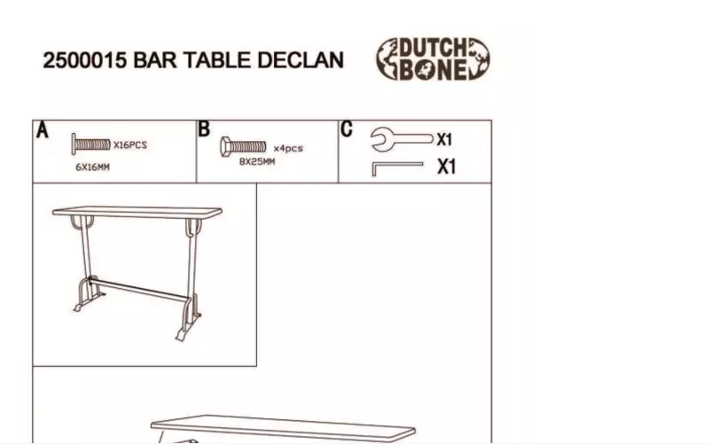 Page n°1 - Manuel utilisateur Dutchbone Declan