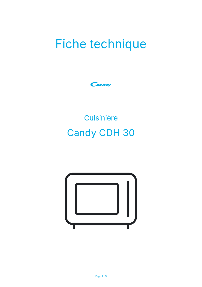 Image de la première page du manuel de l'appareil CDH 30