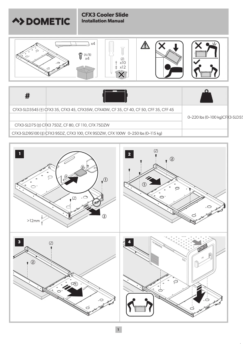 Page 1 de la notice Manuel utilisateur Dometic CFX3 SLD35/45