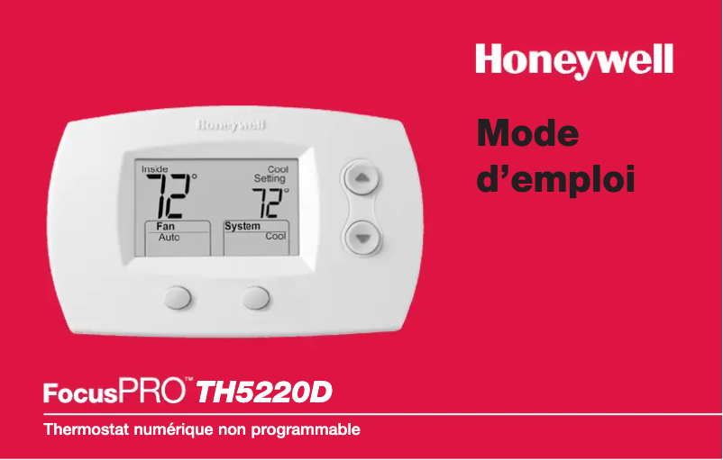 Page 1 de la notice Manuel utilisateur Honeywell FocusPRO TH5220D
