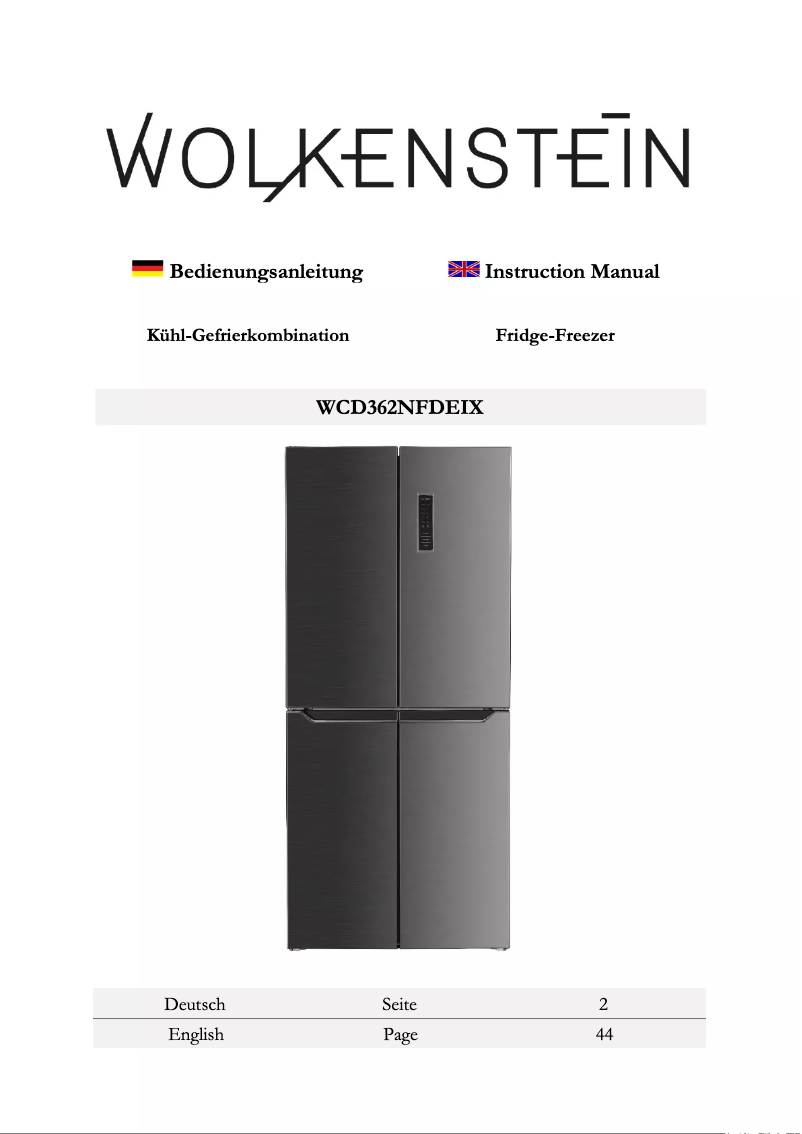 Page n°1 - Manuel utilisateur Wolkenstein WCD362NFDEIX