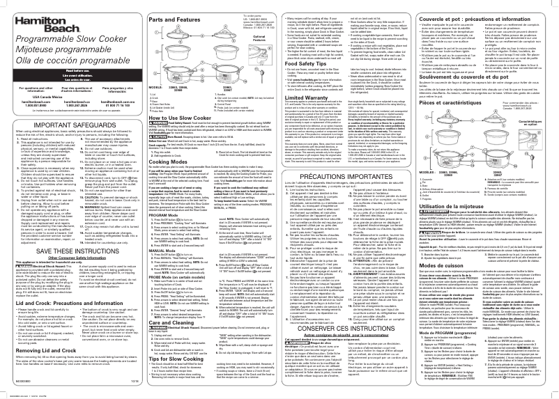 Image de la première page du manuel de l'appareil 33969