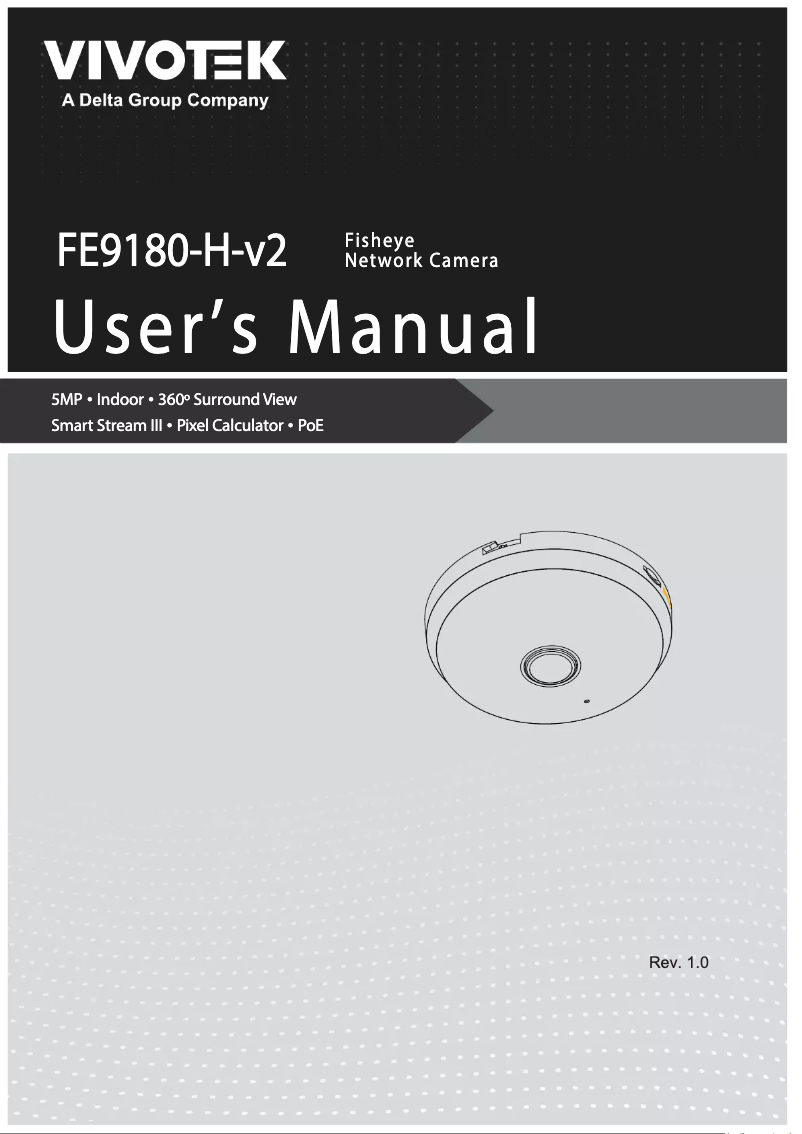 Page 1 de la notice Manuel utilisateur Vivotek FE9180-H-v2