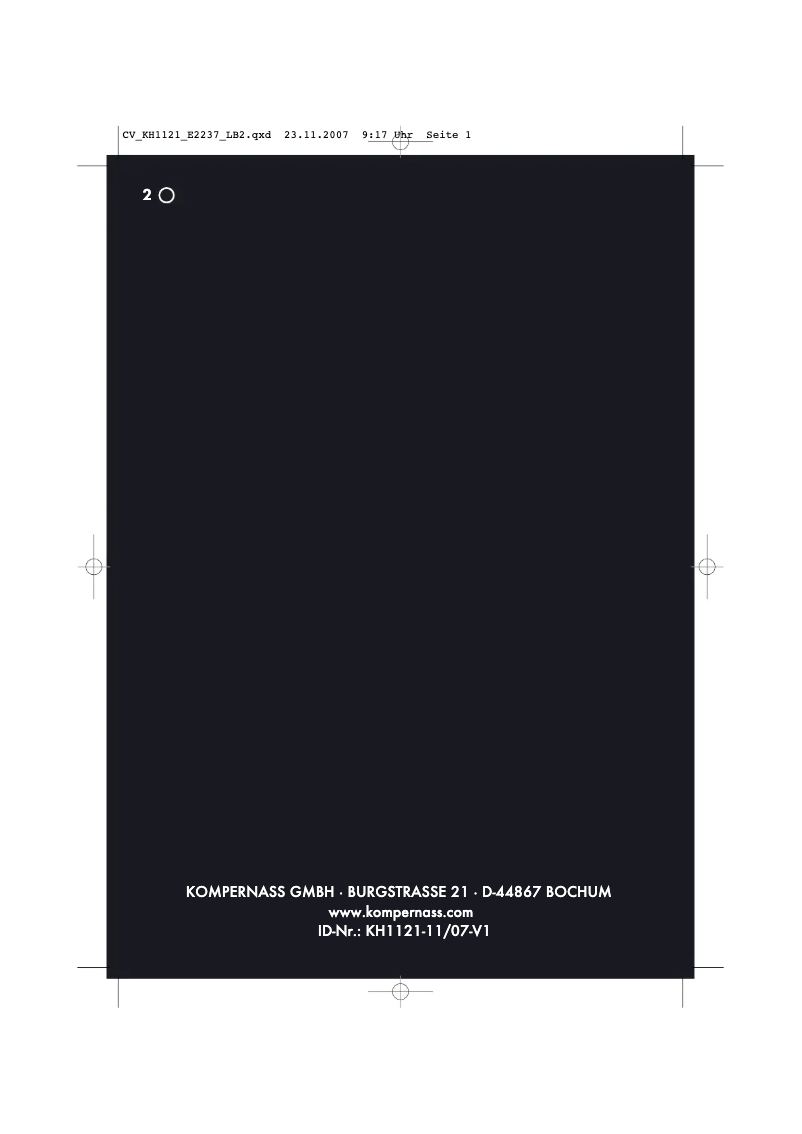 Image de la première page du manuel de l'appareil KH 1121