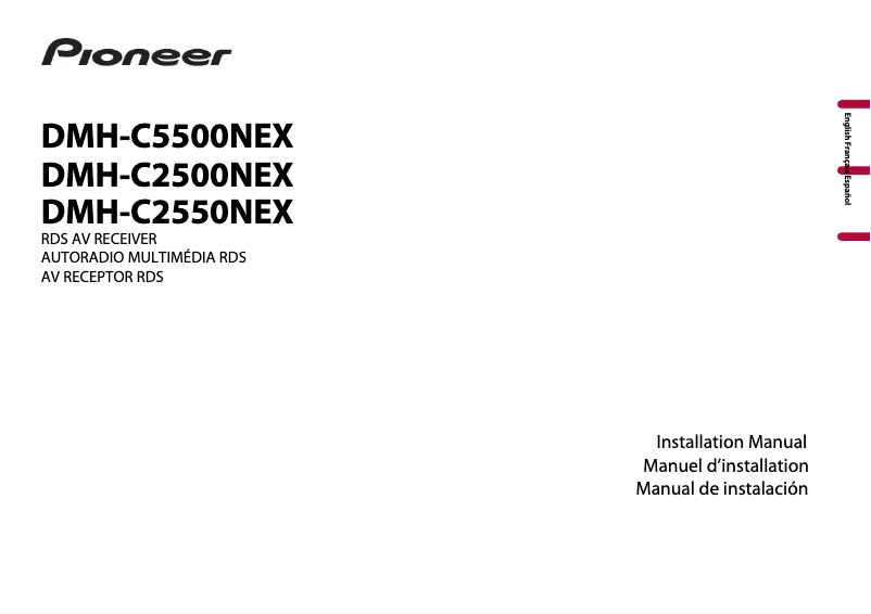 Page n°1 - Guide d'installation Pioneer DMH-C2500NEX