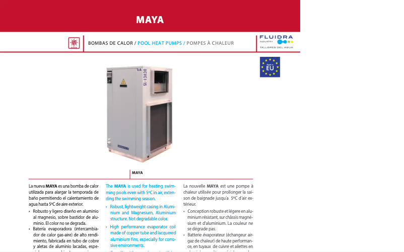 Image de la première page du manuel de l'appareil Maya