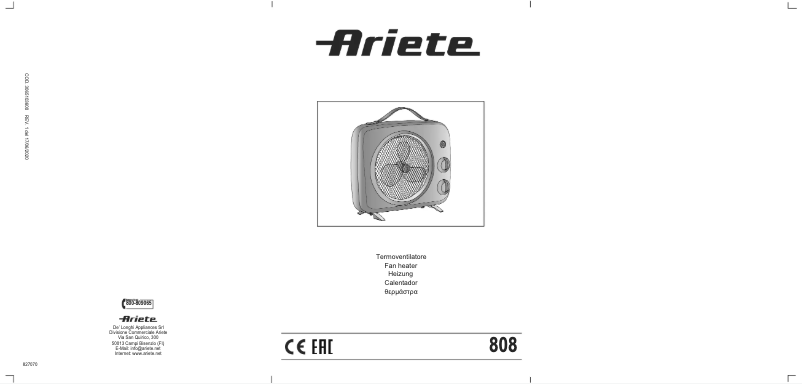 Page 1 of the manual User Manual Ariete 0808