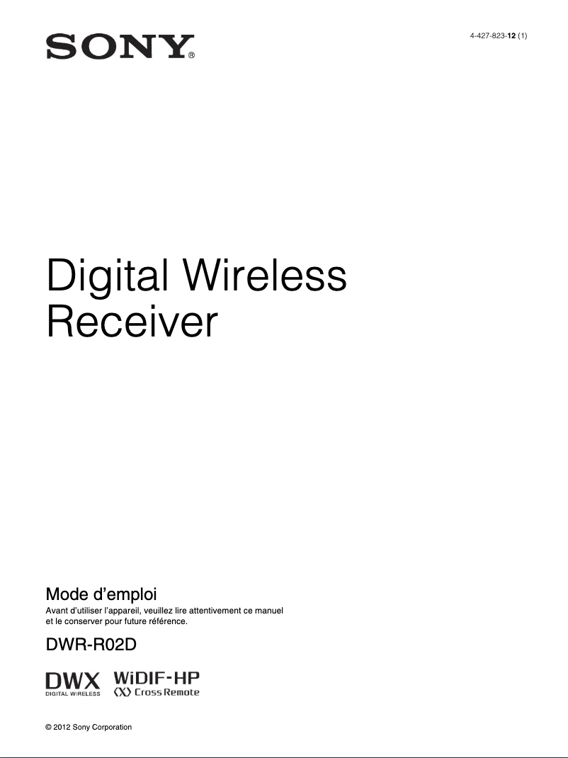 Page 1 de la notice Manuel utilisateur Sony DWR-R02D