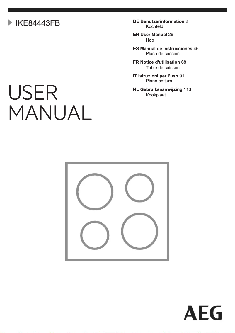 Página 1 del manual Manual de usuario AEG IKE84443FB