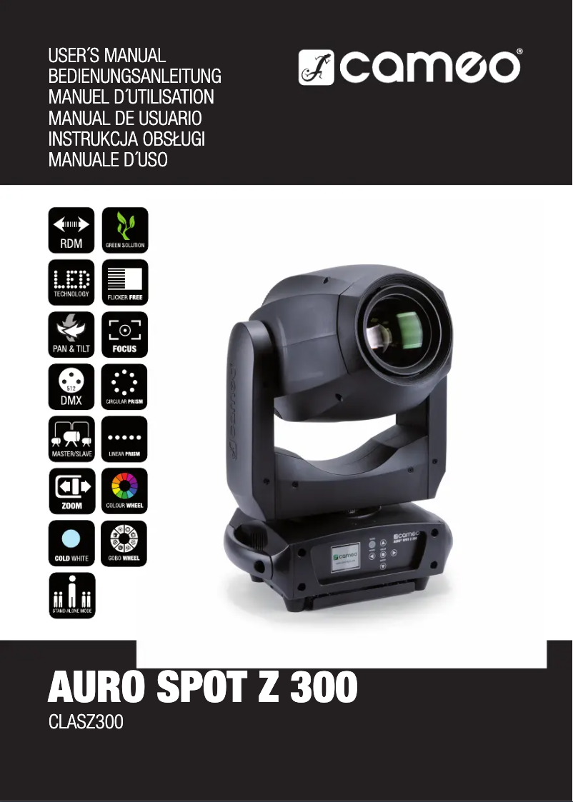 Page n°1 - Manuel utilisateur Cameo AURO SPOT Z300