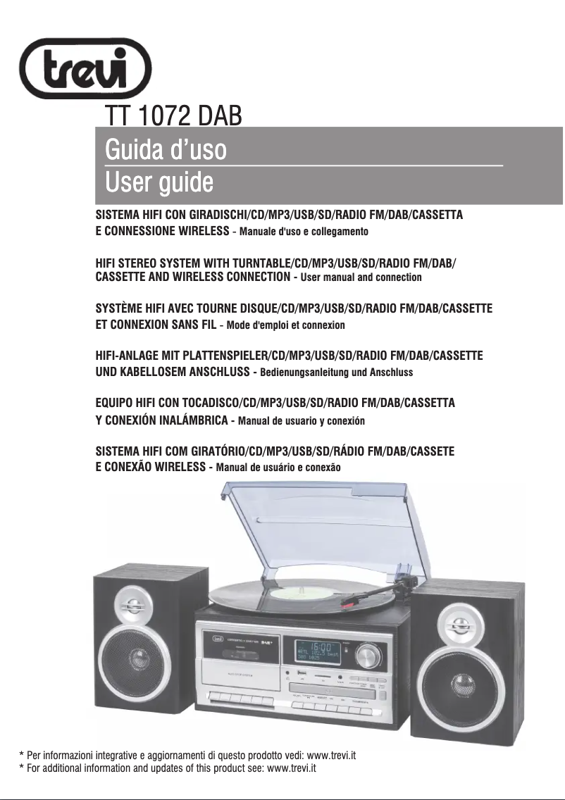 Page n°1 - Manuel utilisateur Trevi TT 1072 DAB