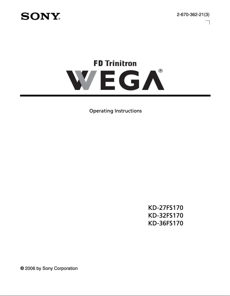 Image de la première page du manuel de l'appareil KD-36FS170